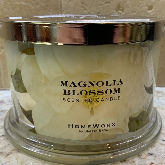 HomeWorx by Harry Slatkin Magnolia Blossom Scented 4-Wick Candle 18oz - Picture 1 of 4